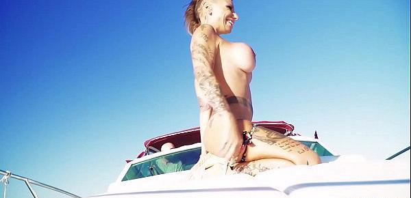  CHICAS LOCA - Wild hard fuck on a boat with tattooed Spanish MILF Gina Snake